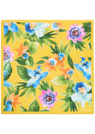 Polo Ralph Lauren Floral-print Silk-chiffon Bandana - Yellow - One Size