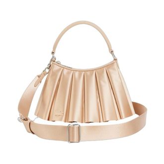 Lacoste Lenglen Satin Handtas - Dames - Tassen - Beige - Maat: ONE Size Satijn