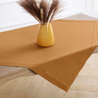 Solino Home Linen Table Throw - Classic Hemstitch, 52 x 52 Inch, 52 x 52 Inch in Brown Sugar at Nordstrom, Size Medium