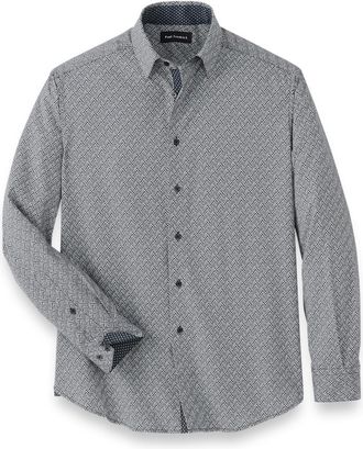 Paul Fredrick Performance Stretch Chevron Casual Shirt