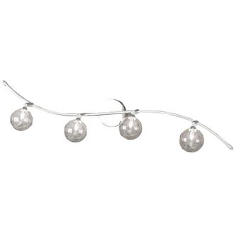 Top-Light Applique Contemporanea Orizz Super Ball Metallo Cromo Vetro Pirex 4 Luci G9