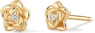 Made by Mary Cubic Zirconia Birthstone Flower Stud Earrings in Gold June at Nordstrom