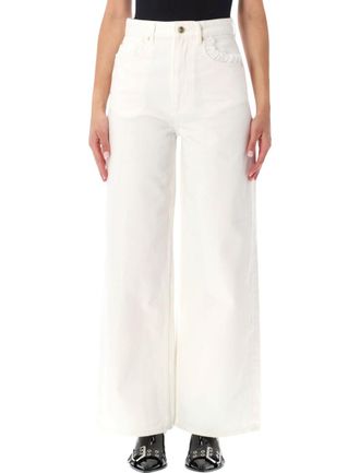 Ganni White Straight High Rise Jeans