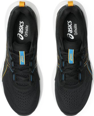 Asics Laufschuh ASICS GEL-CONTEND 9, Herren, Gr. 42,5, schwarz, yamabuki, Synthetik, Schuhe Laufschuh, mehr D&auml;mpfung