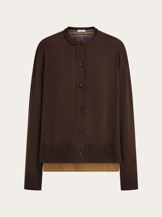 Ferragamo Donna Cardigan retro in seta Marrone