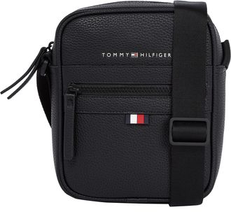 Tommy Hilfiger Mini Bag TOMMY HILFIGER ESSENTAIL, Herren, Gr. B/H/T: 17cm x 20cm x 7cm, schwarz, Lederimitat, Taschen Mini Bag, mit Reissverschluss-Vortasche