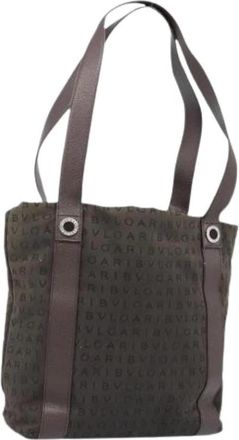Bulgari Pre-owned Vintage Canvas Schoudertas - Dames - Vintage Shopper - Bruin - ONE Size - Vintage