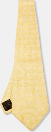 Versace Yellow Greca Pattern Silk Tie