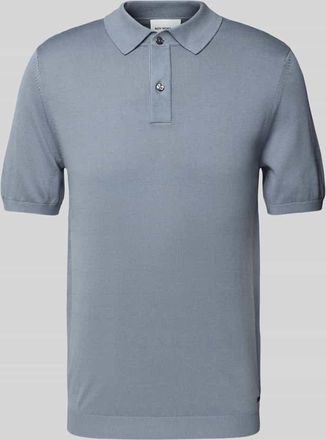 Roy Robson Poloshirt mit kurzer Knopfleiste in Rauchblau, Größe XXL