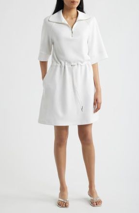Bernardo Quarter Zip Scuba Knit Dress in Bright White at Nordstrom, Size X-Small