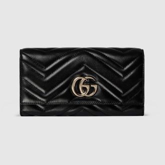 Gucci GG Marmont Continental Wallet, Black, Leather