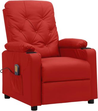 vidaXL Vidaxl - Sill&oacute;n De Masaje De Cuero Sint&eacute;tico Rojo Tinto
