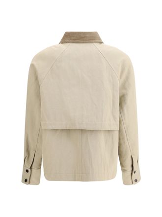 Brunello Cucinelli Womens Cotton-Linen Canvas Jacket Beige Cotton; Linen