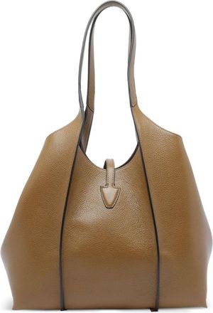 Tod's Womens Tote Bag T Timeless Brown Calfskin Shoulder