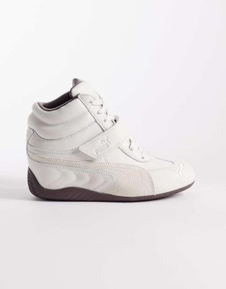 Puma Speedcat - Sneakers in pelle bianco sporco con zeppa