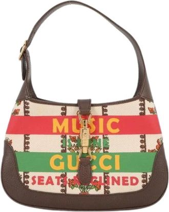 Gucci Pre-owned Shoulder Bags, female, Multicolor, Size: ONE SIZE Pre-owned Canvas Shoulder Bag
