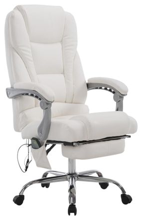Clp Silla de oficina giratoria regulable en Simil cuero Blanco