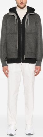 Brunello Cucinelli Brunello Cucinelli Mens Cashmere Bomber Jacket - Grey - Size EU 50 (Mens)