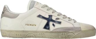 Premiata Steven 7633 - Heren - Sneakers - Wit - 44 EU - Leer - Schoenen