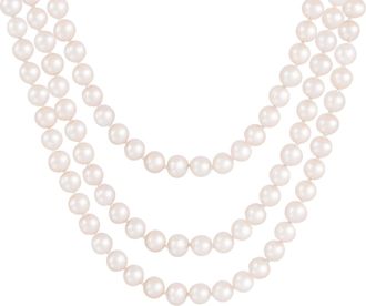 Splendid Pearls Endless Black 100 Freshwater Pearl Necklace
