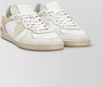 Philippe Model panels contrast perforated slip-on rubber sole