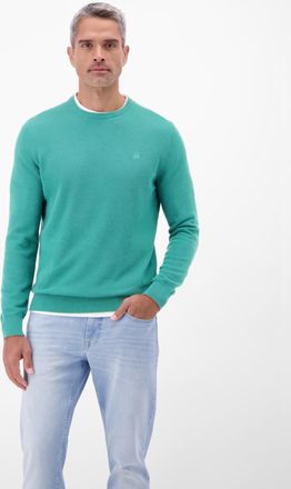 Lerros Strickpullover LERROS, Herren, Gr. XXL, soft teal, Strick, Obermaterial: 100% Baumwolle, unifarben, normal h&uuml;ftbedeckend, Rundhals, B&uuml;ndchen, Pullover