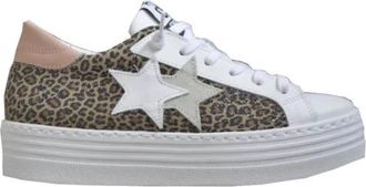 2Star Sneakers Trendy - Blauw - Dames - Sneakers - Bruin - 35 EU - Leer - Schoenen