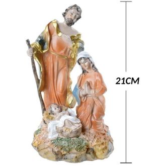 Trade Shop Trade Shop - Presepe Nativit&agrave; In Resina Scenario Sacra Famiglia Decorazioni Natalizie 21cm