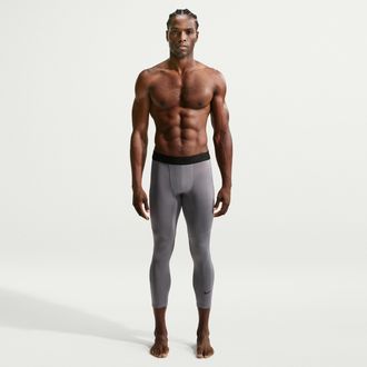 Nike Mens Nike Pro Dri-FIT 3/4-Length Fitness Tights in Grey | FB7950-084