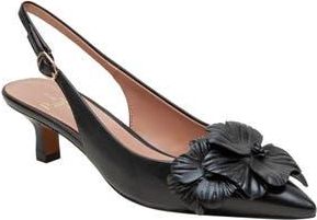 Linea Paolo Castiel Slingback Pointed Toe Kitten Heel Pump in Black at Nordstrom Rack, Size 5.5