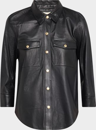 L'agence Avina Leather Blouse