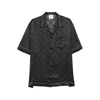 Casablanca Heren, Overhemden, Zwart, Maat: 3XL Zijde