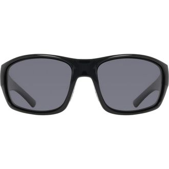 Dragon 64mm Oversize Rectangular Sunglasses in Shiny Black/Smoke at Nordstrom Rack