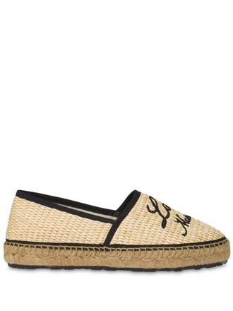 Love Moschino logo-embroidered espadrilles - women - Polyamide/Jute/Cotton/Fabric/Rubber - 39 - Neutrals