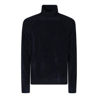 Roberto Ricci Design Turtlenecks, male, Blue, Size: 2XL Velvet Turtleneck Knit