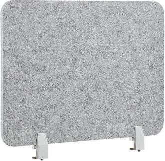 Beliani Beliani - Panel Separador Ac&uacute;stico Biombo Escritorio Pet Abrazaderas De Montaje Tela Tapizado 72 X 50 Cm Gris Split