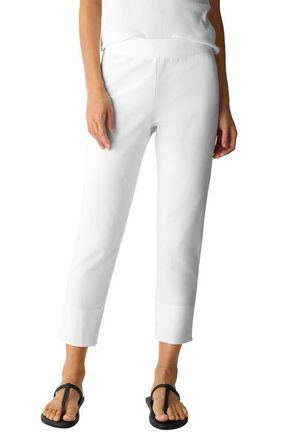 Eileen Fisher Slit Back Slim Crop Pants in White at Nordstrom, Size Xx-Small