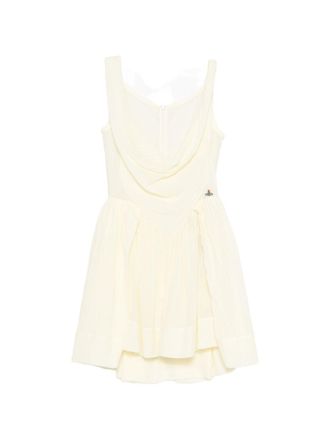 Vivienne Westwood Yellowish White Orb Logo Sleeveless Dress