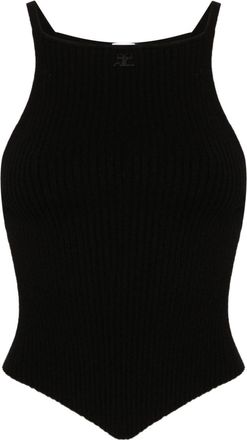 Courrèges Signature top - women - Polyester/Viscose - L - Black