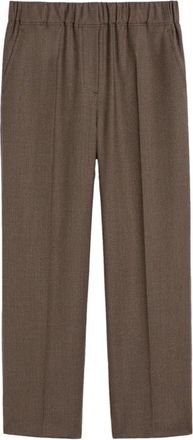 Max Mara Hateley Broeken - Dames - Straight fit broeken - Bruin - S - Wol - Broeken