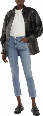 Citizens Of Humanity Elsa Mid Rise Slim Fit Crop Jeans In Grey