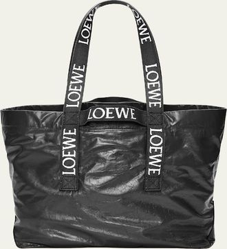 Loewe Mens Leather Fold Shopper Bag