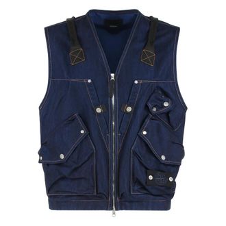 Stone Island Vests - Heren - Bodywarmers - Blauw - L - Jassen