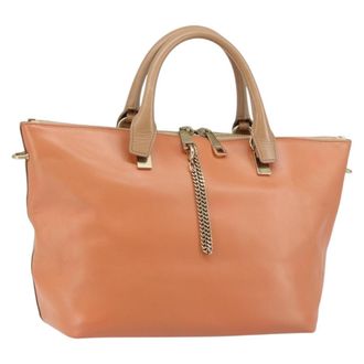 Chlo&eacute; Bicolor Baylee Satchel Leather Orange Leather Handbag (Pre-Owned)