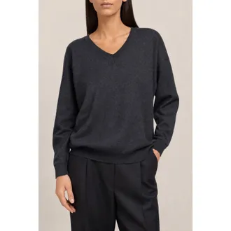 Brunello Cucinelli WomenS Black Cashmere V Neck Sweater, Size L