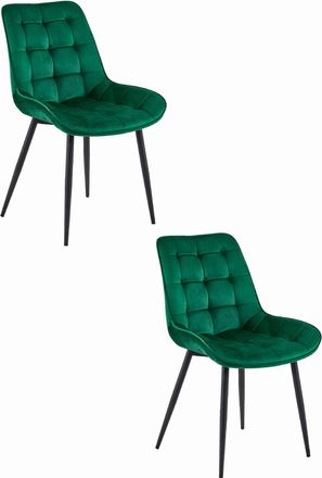OEM Silla Bera - Terciopelo Verde Oscuro / Patas Negras X 2
