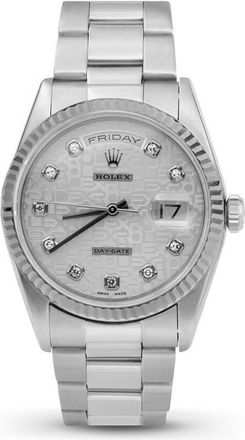 Rolex Pre-owned Rolex Day-Date Automatic Chronometer Diamond White Dial Unisex Watch 118239 WDO