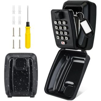 OEM Caja De Seguridad Para Llaves Grande Para Exteriores, Resistente Al Agua, Para Montaje En Pared, Con Cerradura De Combinaci&oacute;n De 12 D&iacute;gitos, Color Neg