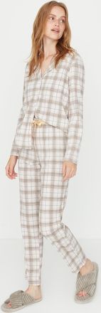 Trendyol Vrouwen Kraag Pyjama Set 2 pak