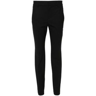 Brunello Cucinelli Broeken, Dames, Zwart, M, Wol, Slim Cut Cigarette Broek